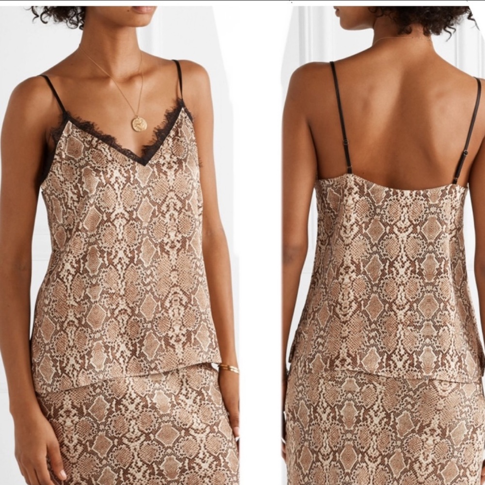Anine Bing Silk Cami In Python Snake Print Size Xs - image 1